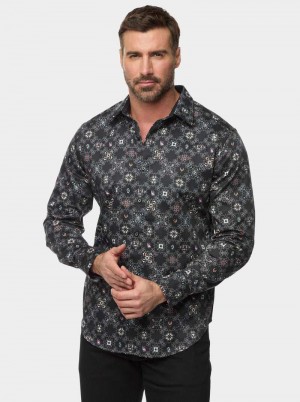 Black Robert Graham Buena Vista Long Sleeve Button Down Shirt | 201348QUP