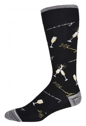 Black Robert Graham Merry & Cheers Sock | 495176OEH