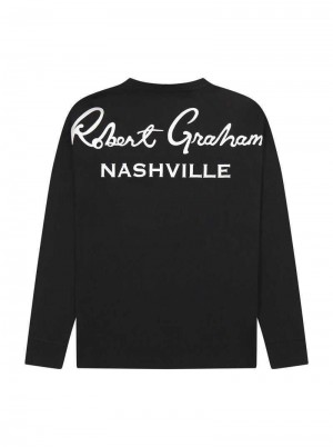 Black Robert Graham Nashville Long Sleeve T-shirt | 371982CNP