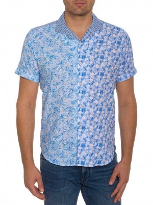 Blue Robert Graham Fontana Short Sleeve Button Down | 308615RLT