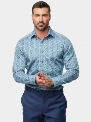 Blue Robert Graham Frisco Long Sleeve Button Down Shirt | 123497KNO