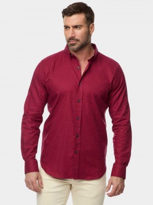 Bordeaux Robert Graham Amory 2 Long Sleeve Button Down Shirt | 820497BQW