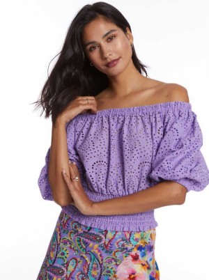 Lilac Robert Graham Esme Blouse | 706594VKB