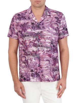 Lilac Robert Graham Makara Short Sleeve Button Down Shirt | 298051DSM