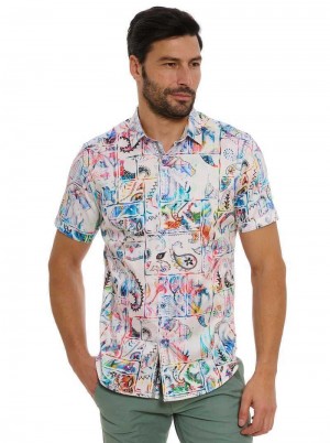 Multi Robert Graham Belize Short Sleeve Button Down Shirt Tall | 532849WIY