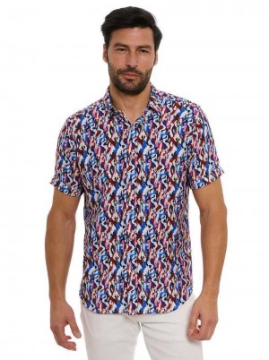 Multi Robert Graham Crue Short Sleeve Button Down Shirt | 265870WCG