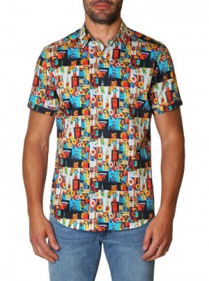 Multi Robert Graham Ice-cubist Short Sleeve Button Down Shirt | 704512QRI