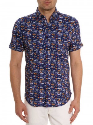 Multi Robert Graham Lyndon Motion Short Sleeve Knit Shirt | 489362OSZ