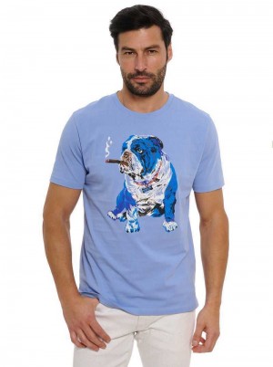 Periwinkle Robert Graham Cigar Graham T-shirt | 176420PWY