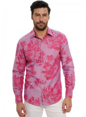 Pink Robert Graham Limited Edition Endless Dreams Long Sleeve Button Down Shirt Big | 876540EHQ