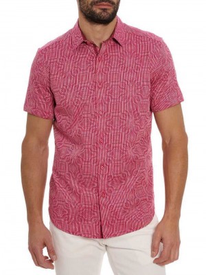 Pink Robert Graham Voyage Short Sleeve Button Down Shirt | 059674LUV