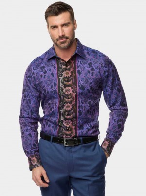 Purple Robert Graham The Limited Edition Paso Doble Button Down Shirt | 861430RFV