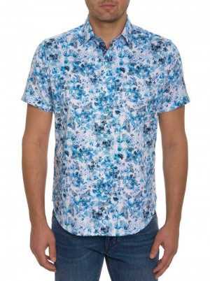 Teal Robert Graham The Lowell Short Sleeve Button Down Shirt | 603498EKT