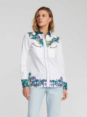 White Robert Graham Kacey Shirt | 210697DVY