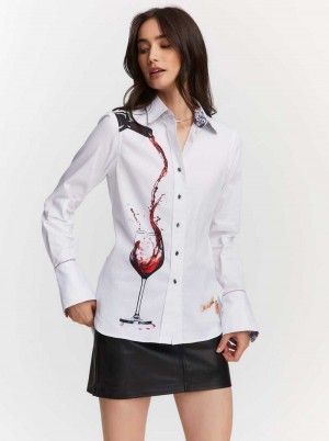 White Robert Graham Pinot Noir Shirt | 653974QPS