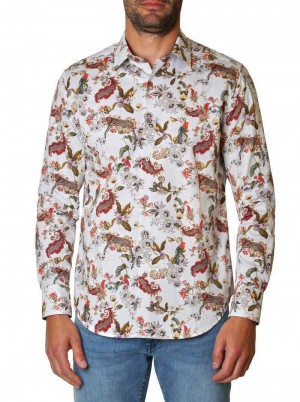 White Robert Graham The Leo Long Sleeve Woven Shirt | 701298WME