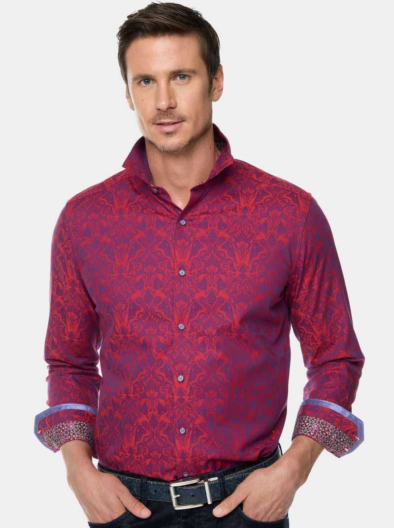 Berry Robert Graham Highland Long Sleeve Button Down Shirt | 812750WTA