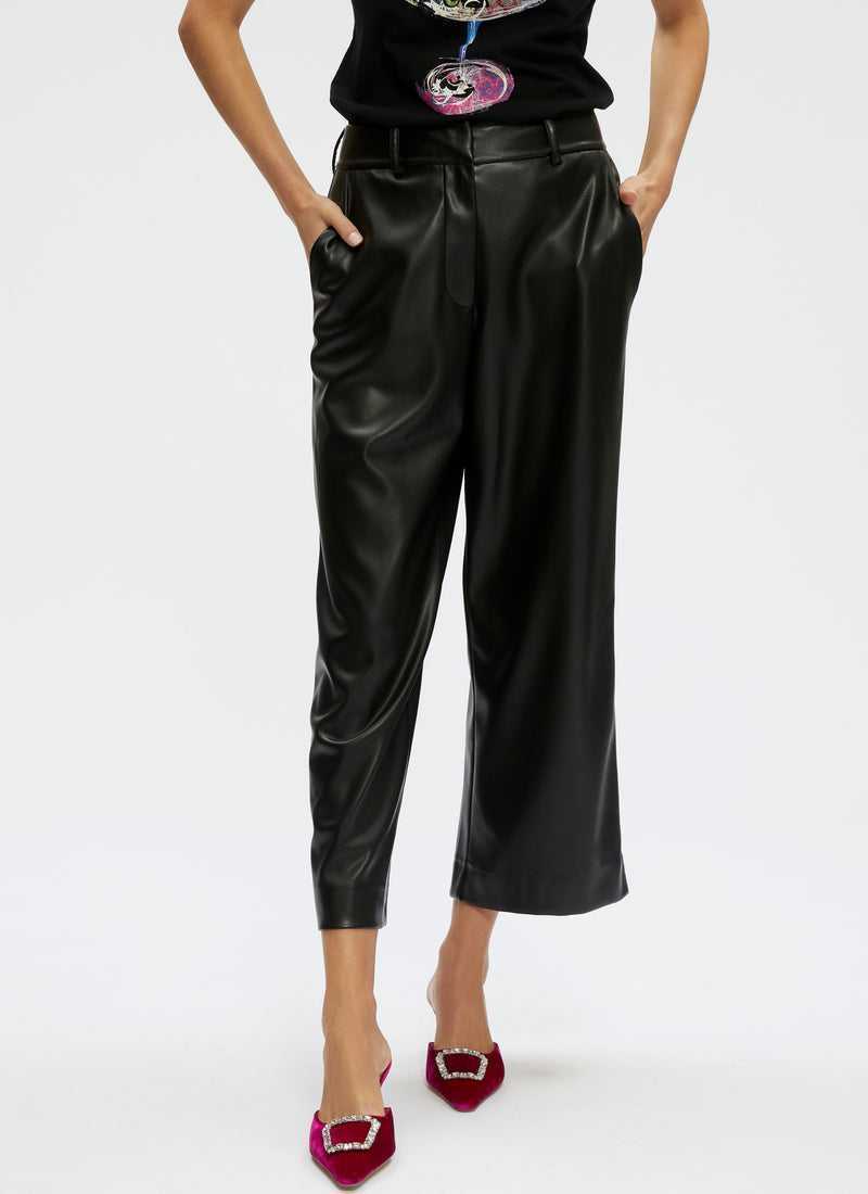 Black Robert Graham Blair Leather Pant | 317684IKG