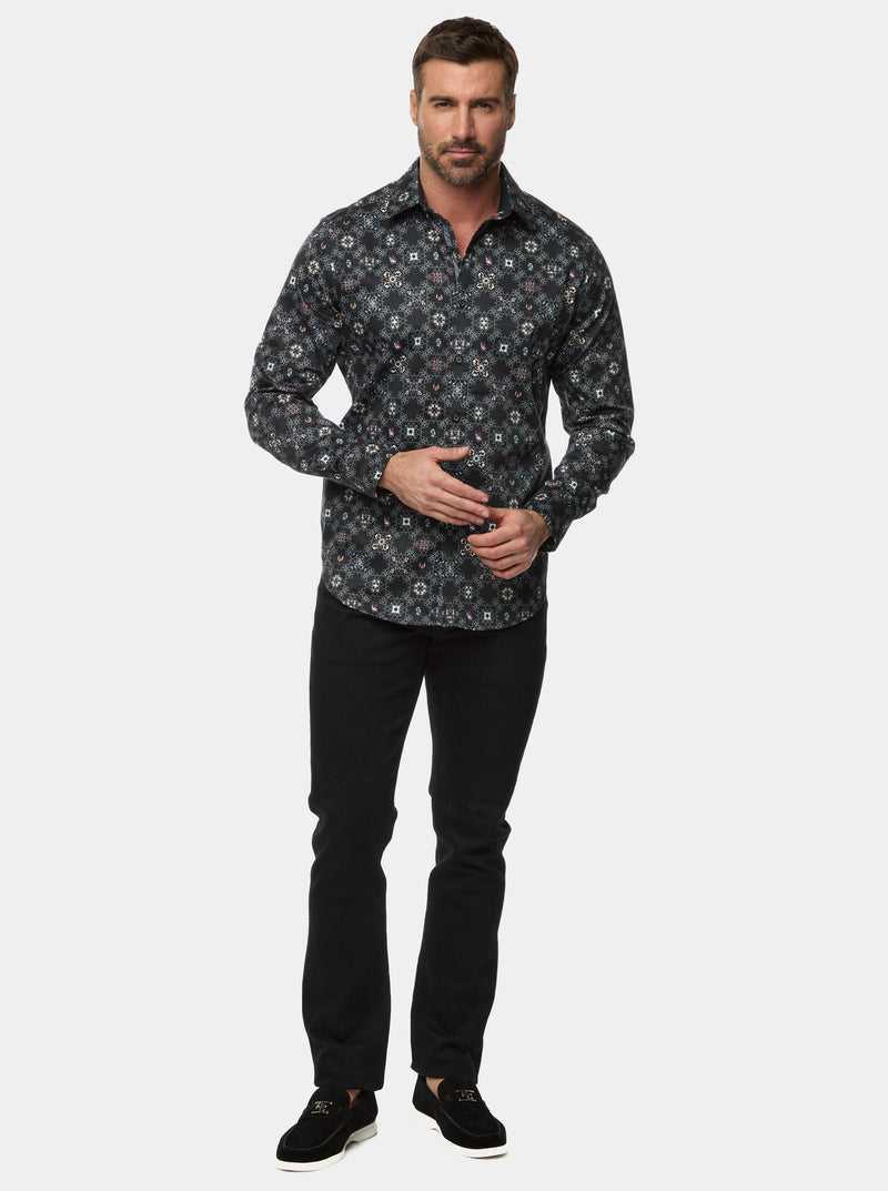 Black Robert Graham Buena Vista Long Sleeve Button Down Shirt | 201348QUP