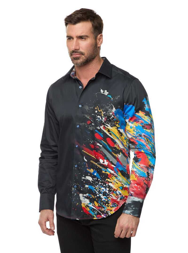 Black Robert Graham Knightsbridge Woven Shirt Tall | 635890NCT