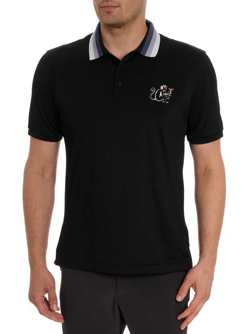 Black Robert Graham Monkey Business Polo | 634891JCY