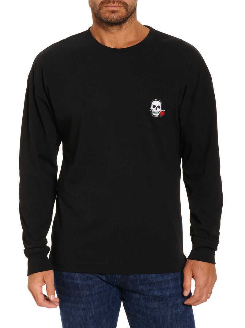 Black Robert Graham New York Long Sleeve T-shirt | 293581HPO