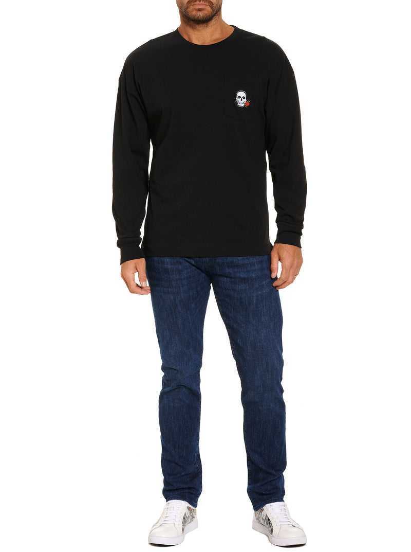 Black Robert Graham New York Long Sleeve T-shirt | 293581HPO