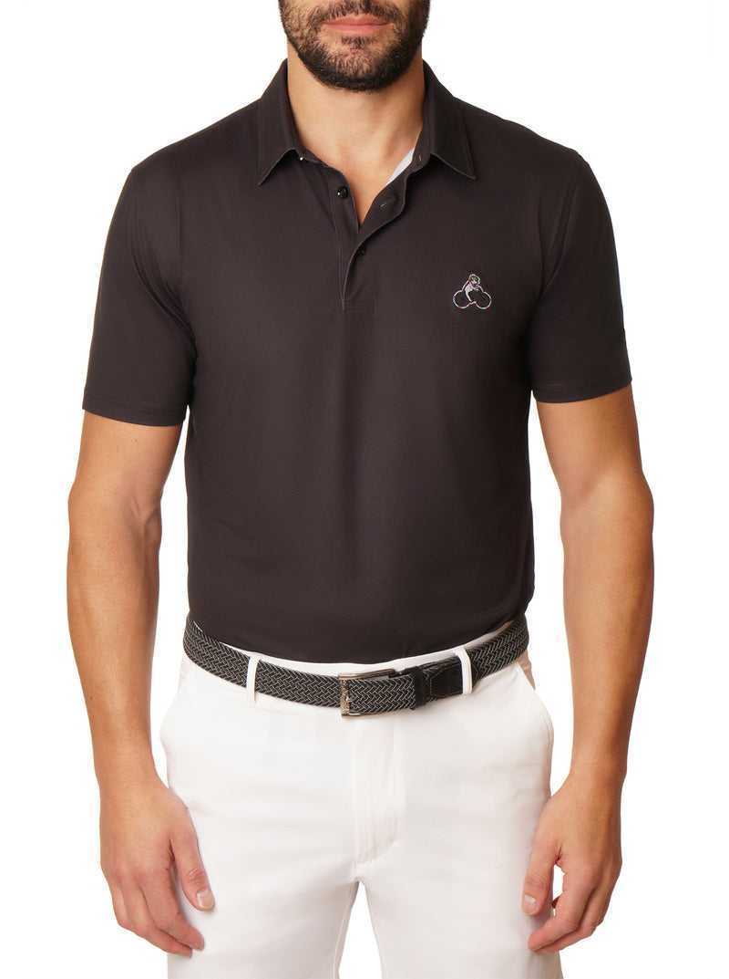 Black Robert Graham Pedaling Pup Polo | 523749NCD