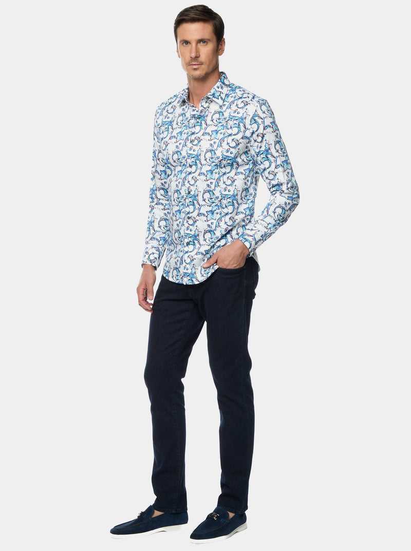 Blue Robert Graham Acosta Long Sleeve Button Down Shirt | 021549GYA