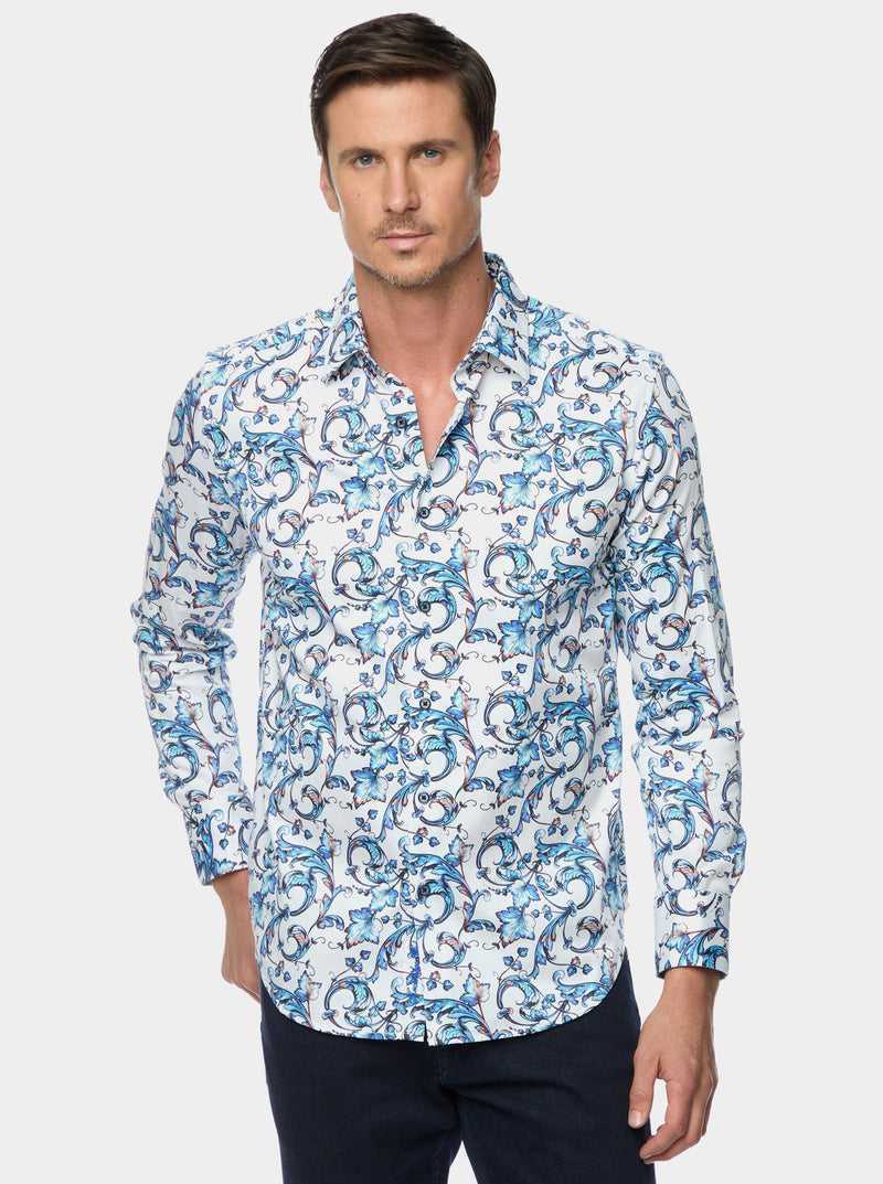 Blue Robert Graham Acosta Long Sleeve Button Down Shirt | 021549GYA