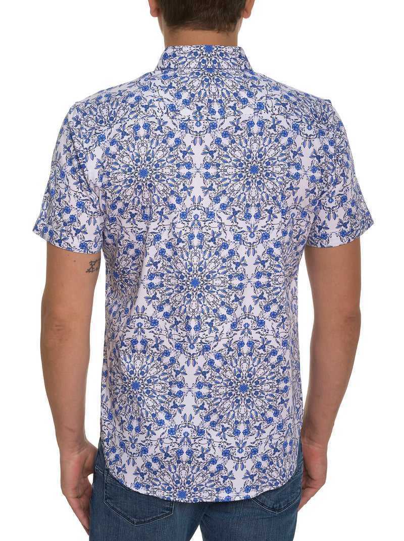 Blue Robert Graham Andaz Short Sleeve Button Down Shirt | 127854BPU