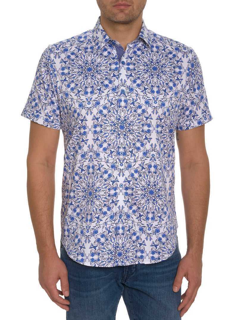 Blue Robert Graham Andaz Short Sleeve Button Down Shirt | 127854BPU