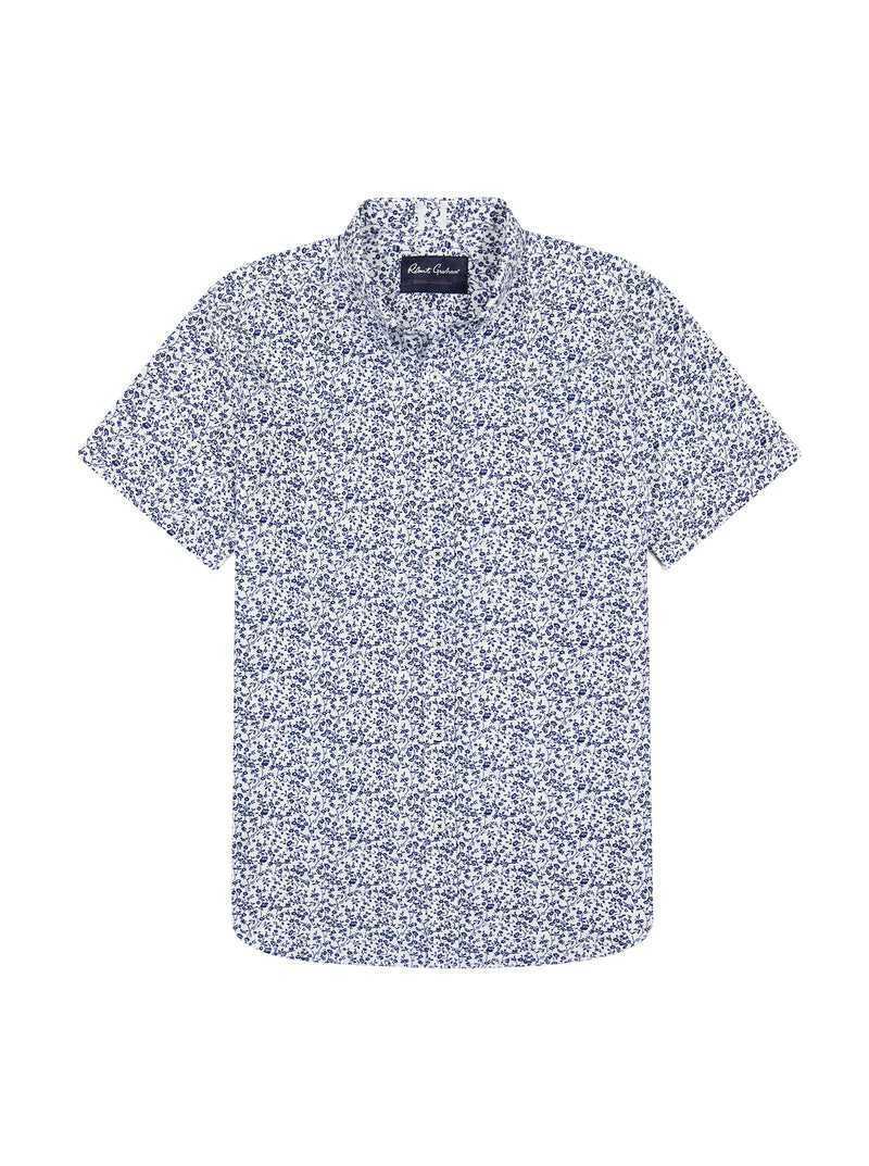 Blue Robert Graham Bassel Short Sleeve Button Down Shirt | 718506UCW