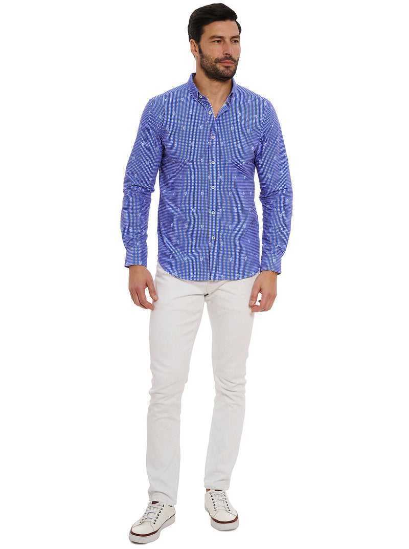 Blue Robert Graham Bryson Long Sleeve Button Down Shirt | 246170ERD