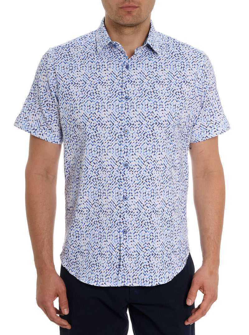 Blue Robert Graham Cyprus Short Sleeve Button Down Shirt | 894157FLQ