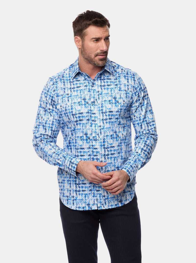 Blue Robert Graham Erasmus Long Sleeve Button Down Shirt | 724635CRW