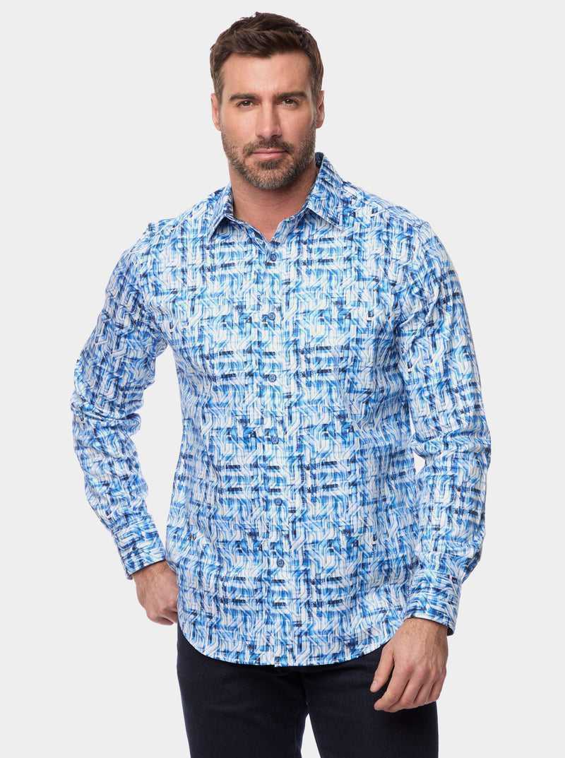 Blue Robert Graham Erasmus Long Sleeve Button Down Shirt | 724635CRW