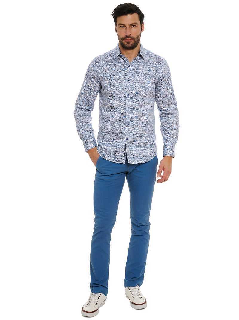 Blue Robert Graham Kaimana Long Sleeve Button Down Shirt | 651982XKY