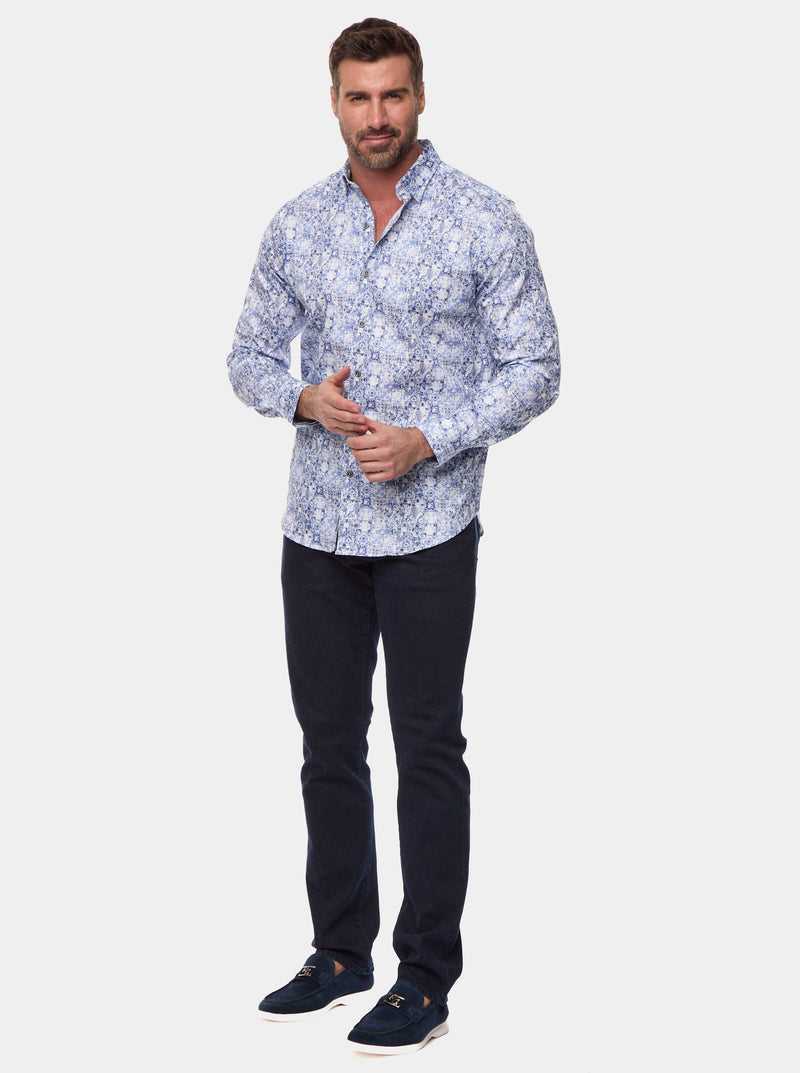 Blue Robert Graham Kano Long Sleeve Button Down Shirt | 927613QPG