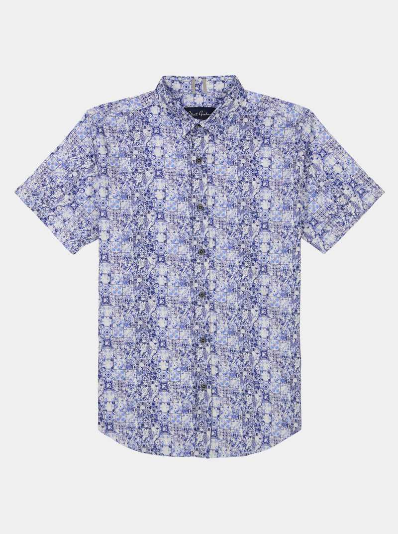 Blue Robert Graham Kano Short Sleeve Button Down Shirt | 450632WZE