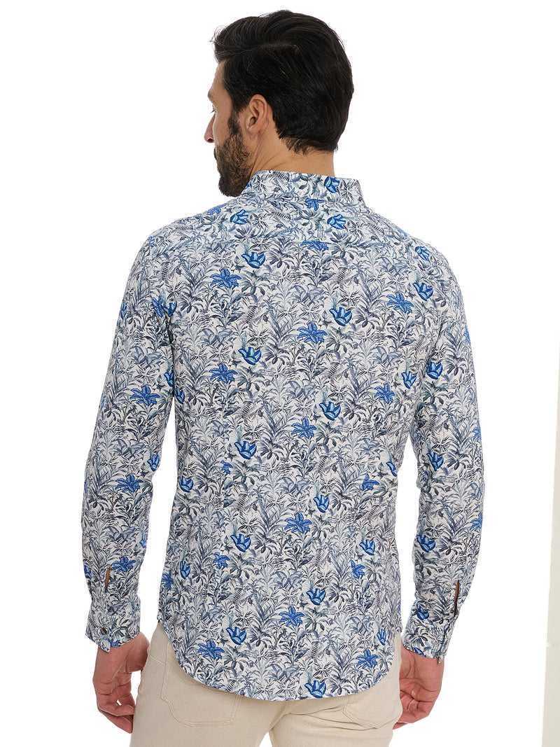 Blue Robert Graham Leif Long Sleeve Knit Shirt | 365740RLZ