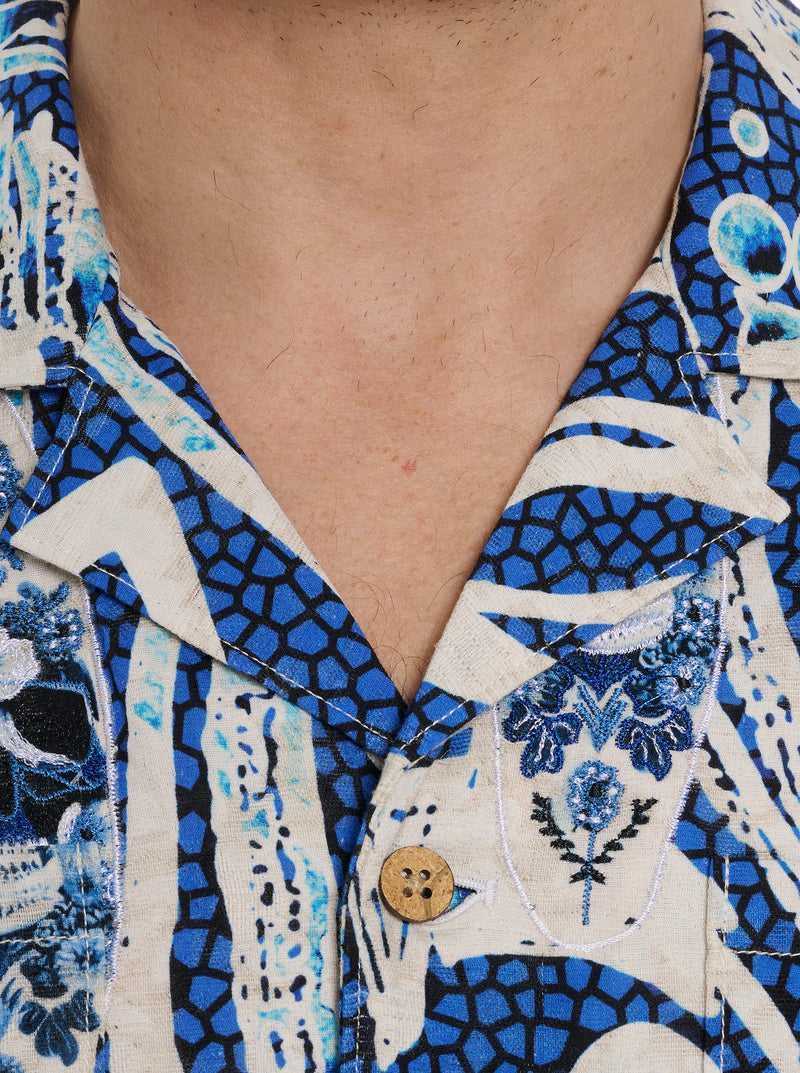 Blue Robert Graham Limited Edition Surfin Skull Jacket | 098742EPZ