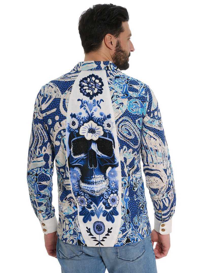 Blue Robert Graham Limited Edition Surfin Skull Jacket | 098742EPZ