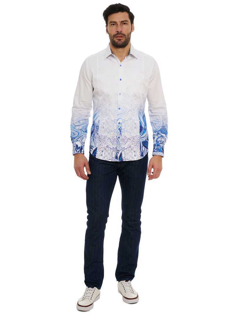 Blue Robert Graham Limited Edition The Dorce Long Sleeve Button Down Shirt Big | 189453KLS