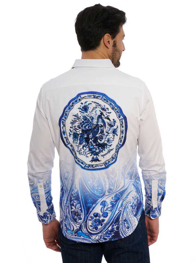 Blue Robert Graham Limited Edition The Dorce Long Sleeve Button Down Shirt Big | 189453KLS