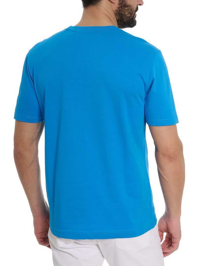 Blue Robert Graham Moto Splash T-shirt | 175032OPM