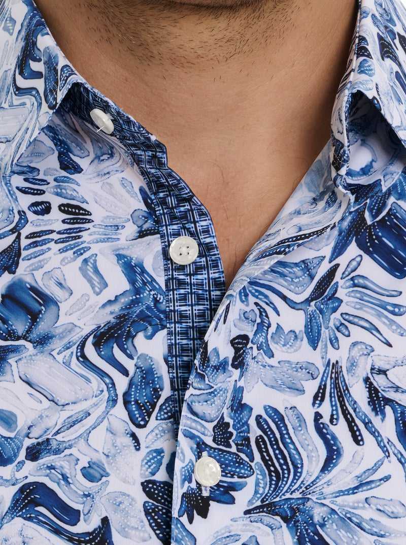 Blue Robert Graham Occasio Short Sleeve Knit Shirt | 426378BRZ