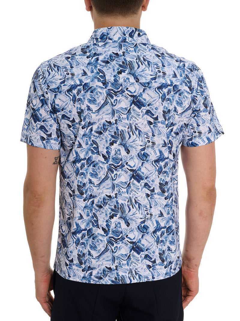 Blue Robert Graham Occasio Short Sleeve Knit Shirt | 426378BRZ