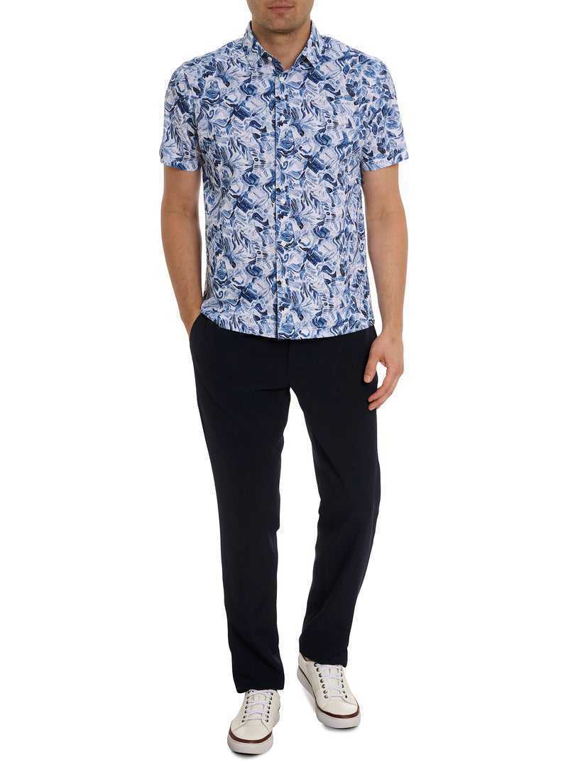 Blue Robert Graham Occasio Short Sleeve Knit Shirt | 426378BRZ