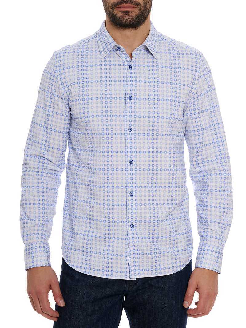 Blue Robert Graham Port Of Call Motion Long Sleeve Knit Shirt | 614935BSV